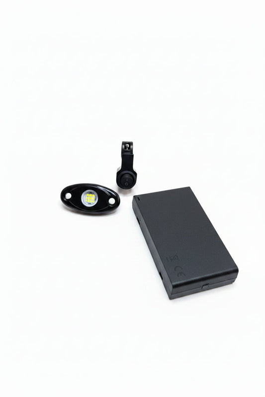 Battery powered metal rock light