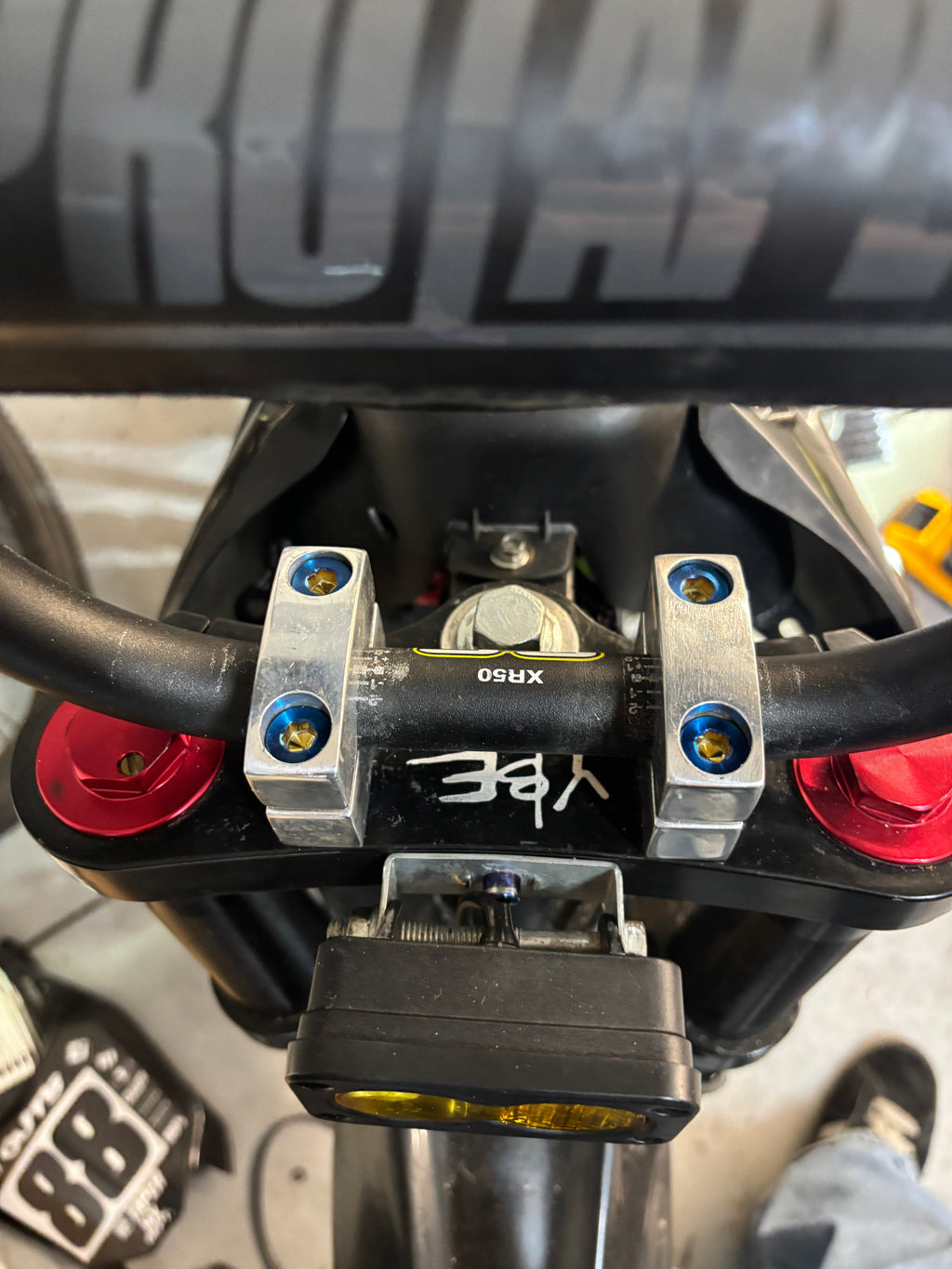 Triple Clamp Bar Mount Titanium Bolts!