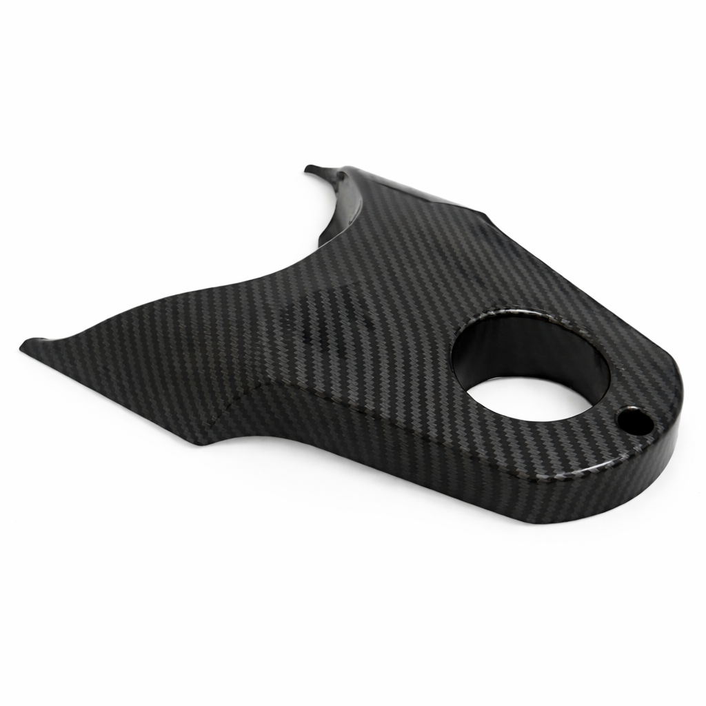 Tuttio battery frame cover in glossy black and carbon fiber – view 4