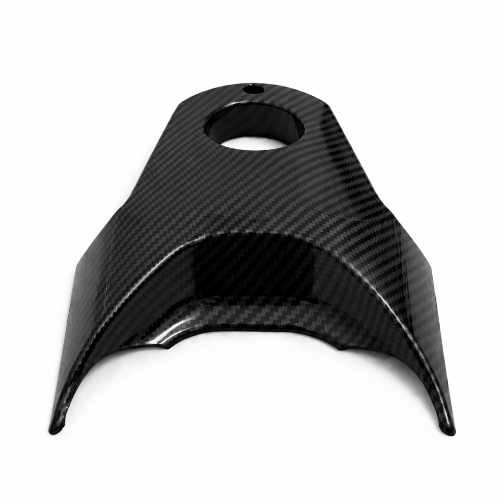 Tuttio battery frame cover in glossy black and carbon fiber – view 3