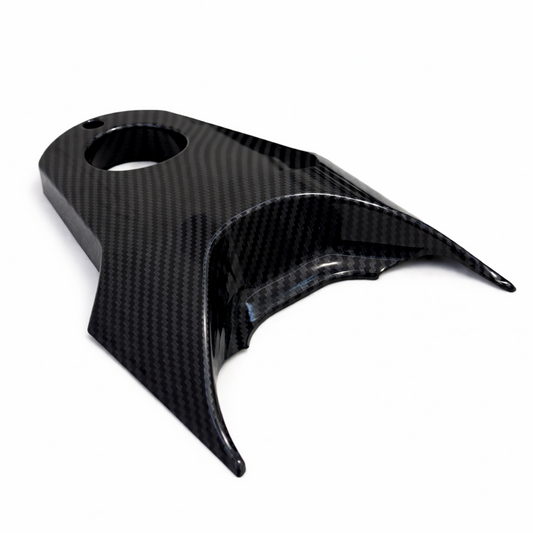 Tuttio battery frame cover in glossy black and carbon fiber