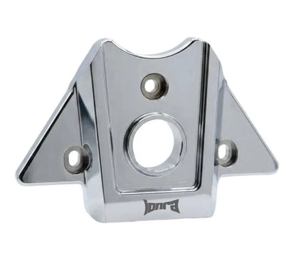 Chrome metal ignition cover for Yozma with center key cutout and three mounting holes