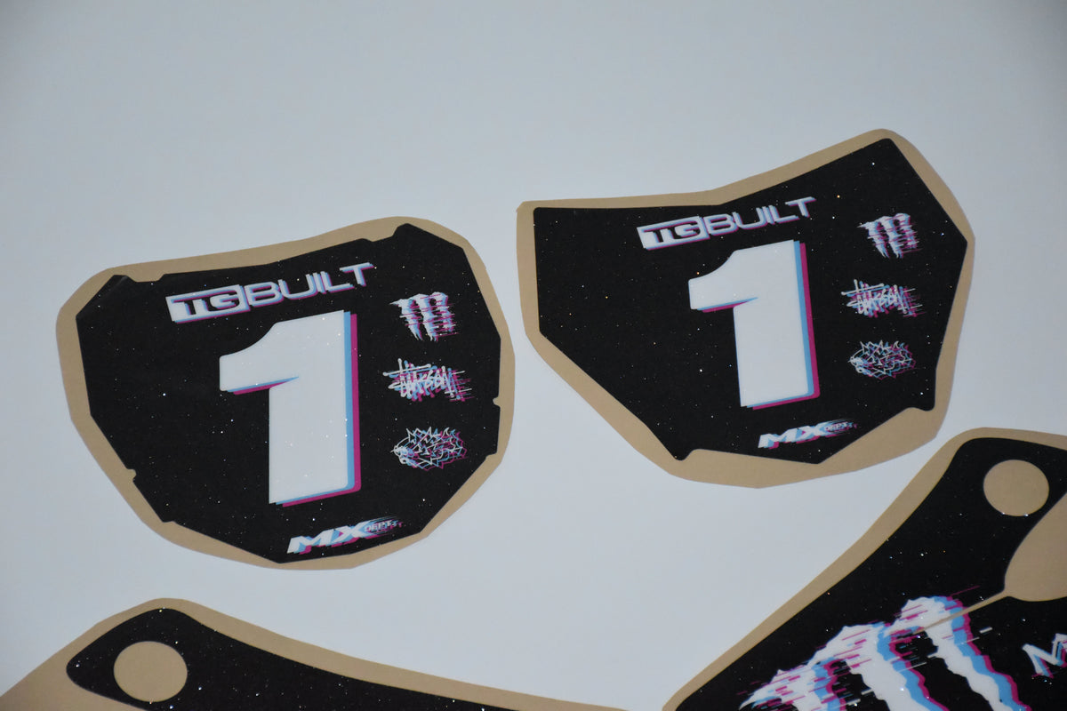 Monster GLITCH CRF50/Razor graphics kit – number plate graphics