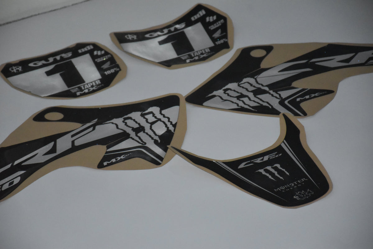 CRF50 Monster graphics kit – number plate graphics