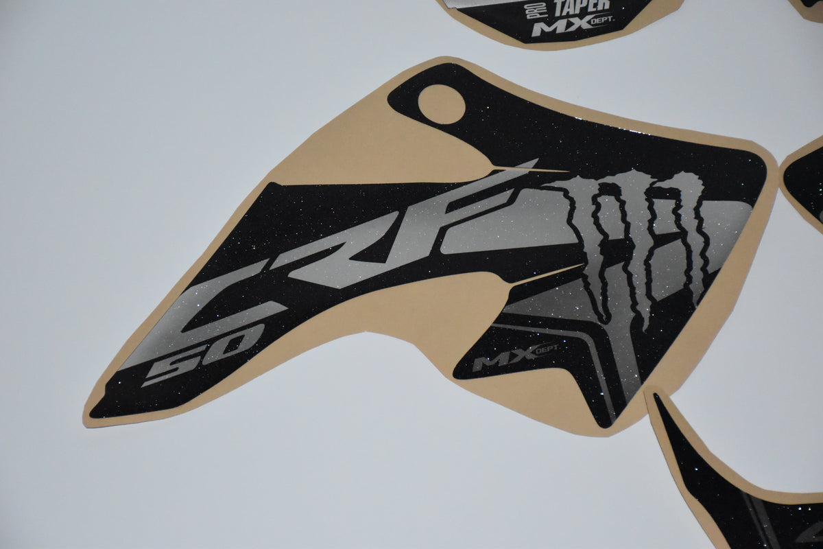 CRF50 Monster graphics kit – side panel graphics