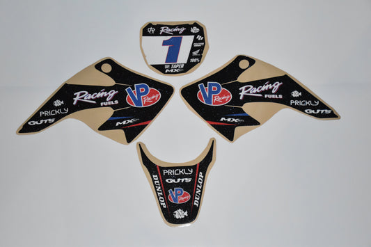 VP Racing CRF50/Razor graphics kit – full kit laid flat