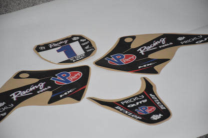 VP Racing CRF50/Razor graphics kit – full kit, angled view