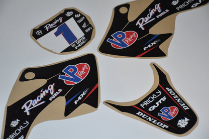 VP Racing CRF50/Razor graphics kit – full kit, close angled view
