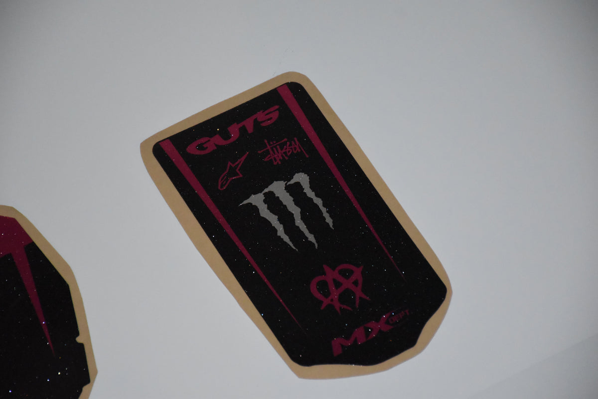 Ripped Monster Razor SX500 graphics kit – fork plate graphic close-up