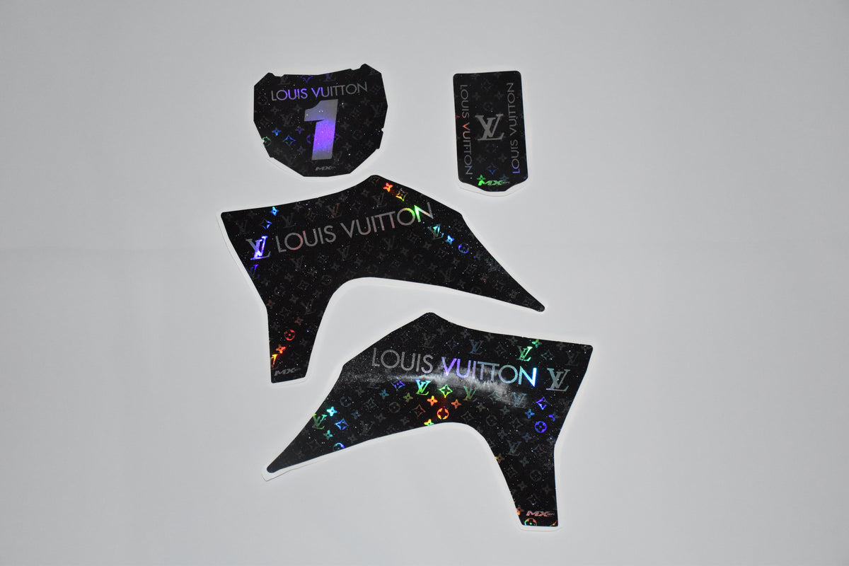 Monogram pattern Razor SX500 graphics kit – full kit laid flat