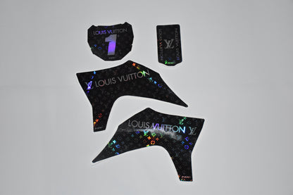 Monogram pattern Razor SX500 graphics kit – full kit laid flat