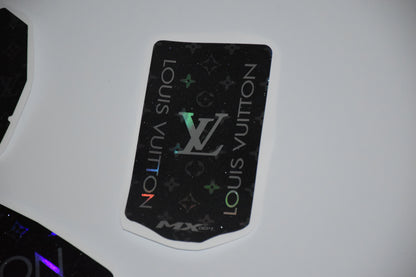Monogram pattern Razor SX500 graphics kit – fork plate graphic close-up