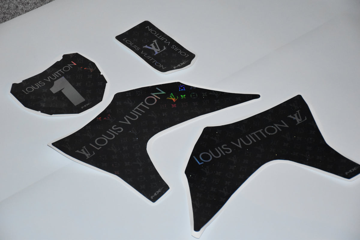 Monogram pattern Razor SX500 graphics kit – full kit, angled view