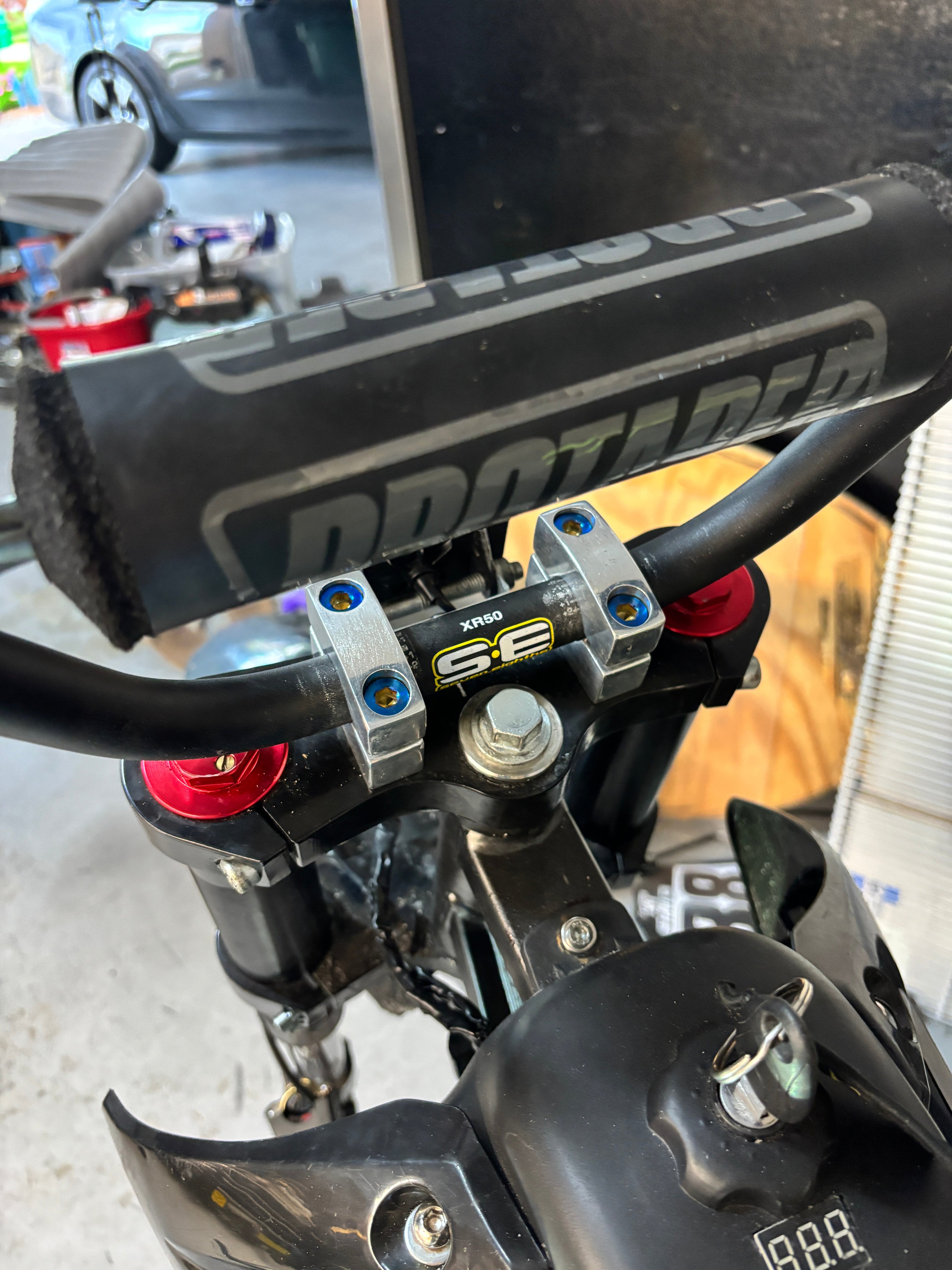 Triple Clamp Bar Mount Titanium Bolts!