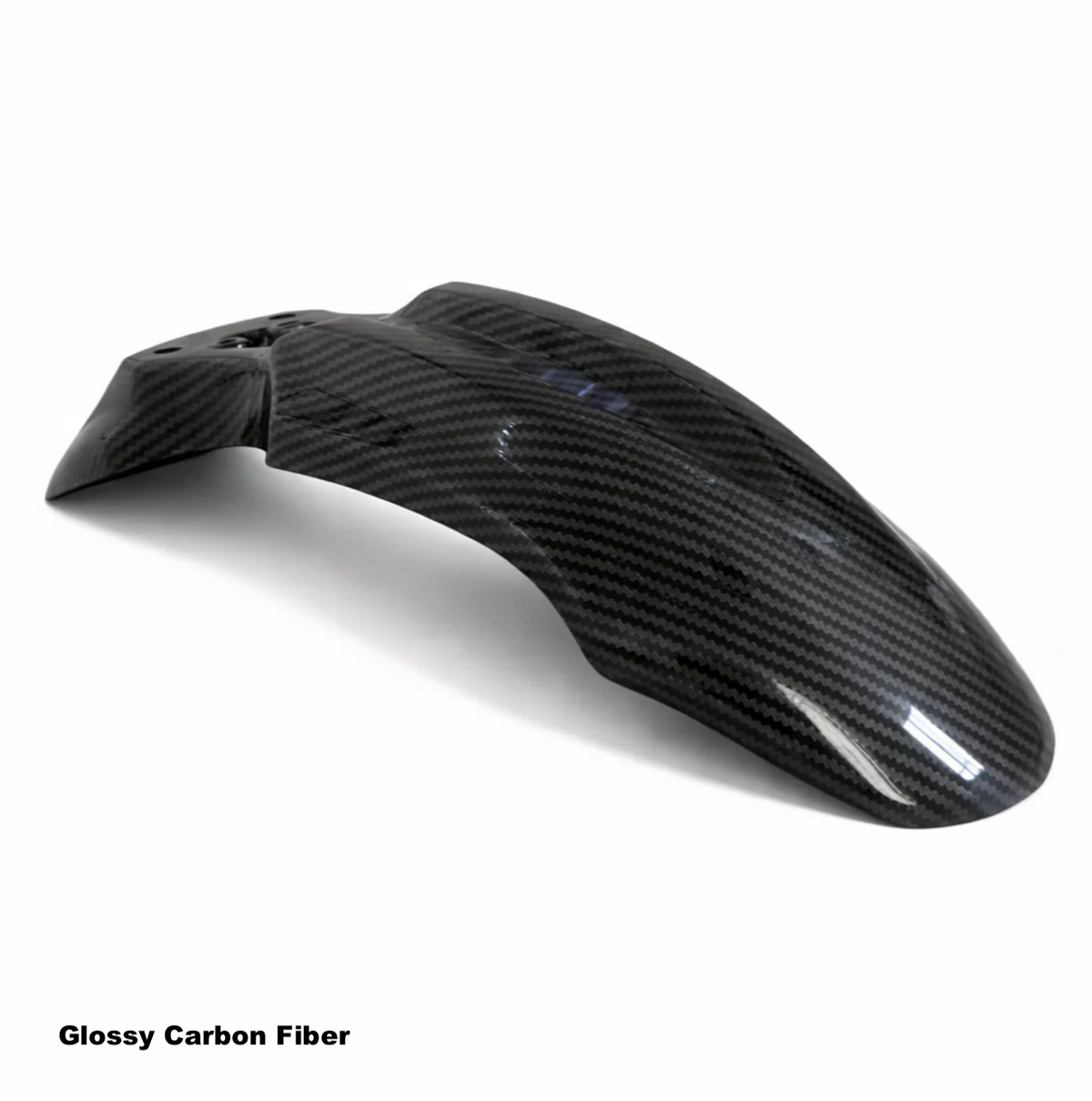 Tuttio upgraded front fender in glossy black and carbon fiber – view 3