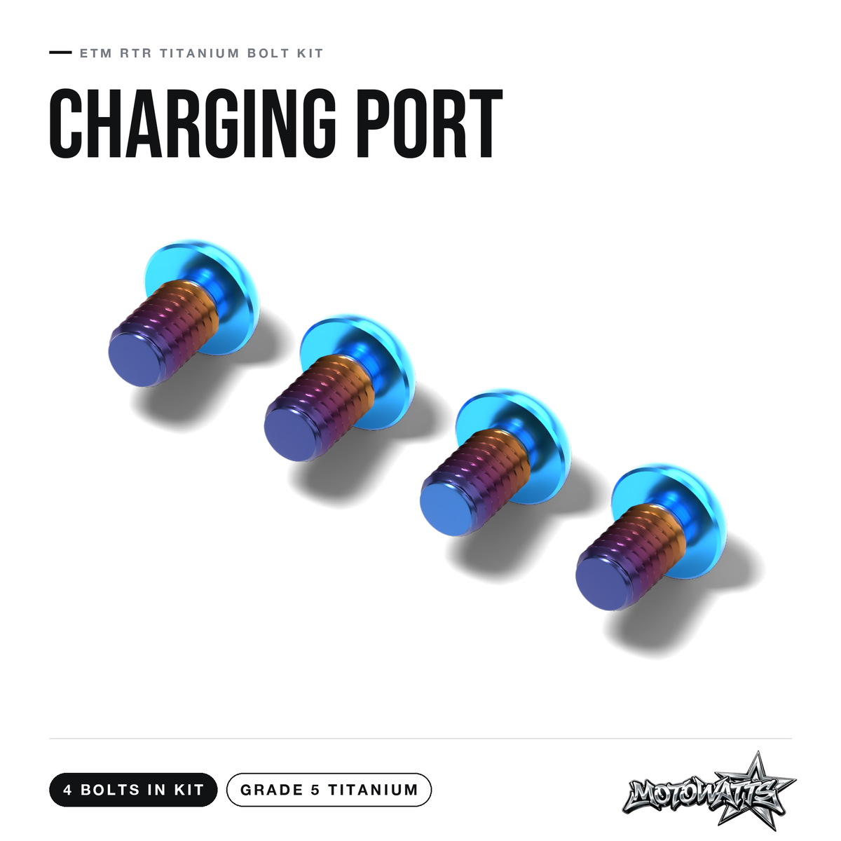ETM RTR titanium bolt kit - charging port bolts (4 in kit)