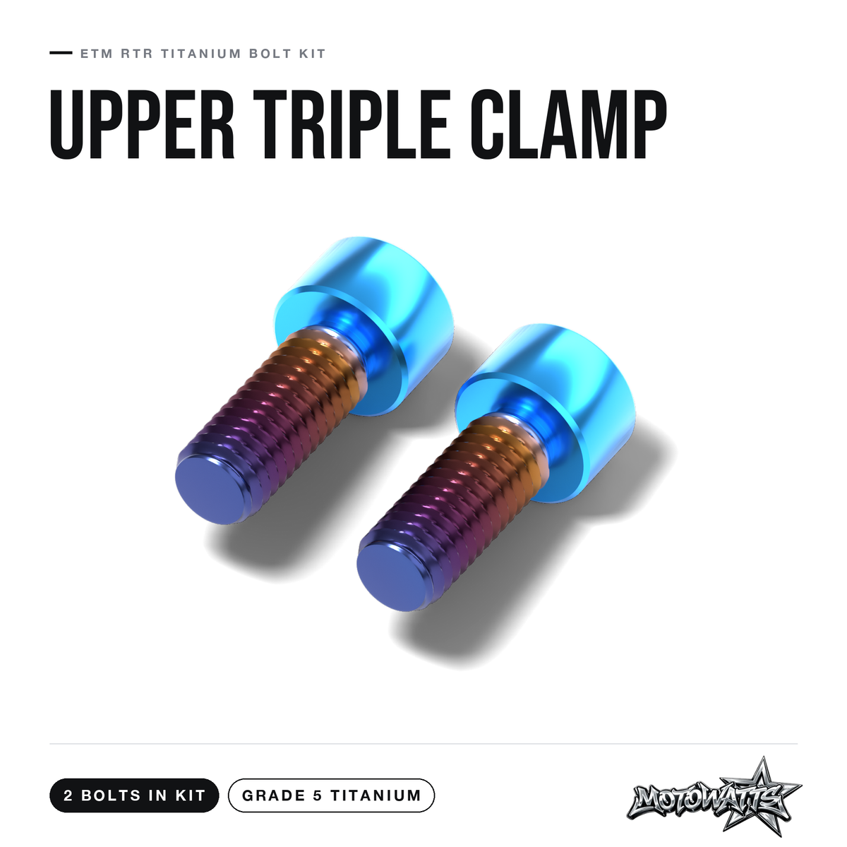 ETM RTR titanium bolt kit - upper triple clamp bolts (2 in kit)