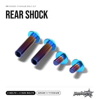 Razor titanium bolt kit - rear shock bolts (2 bolts + 2 sub-bolts)