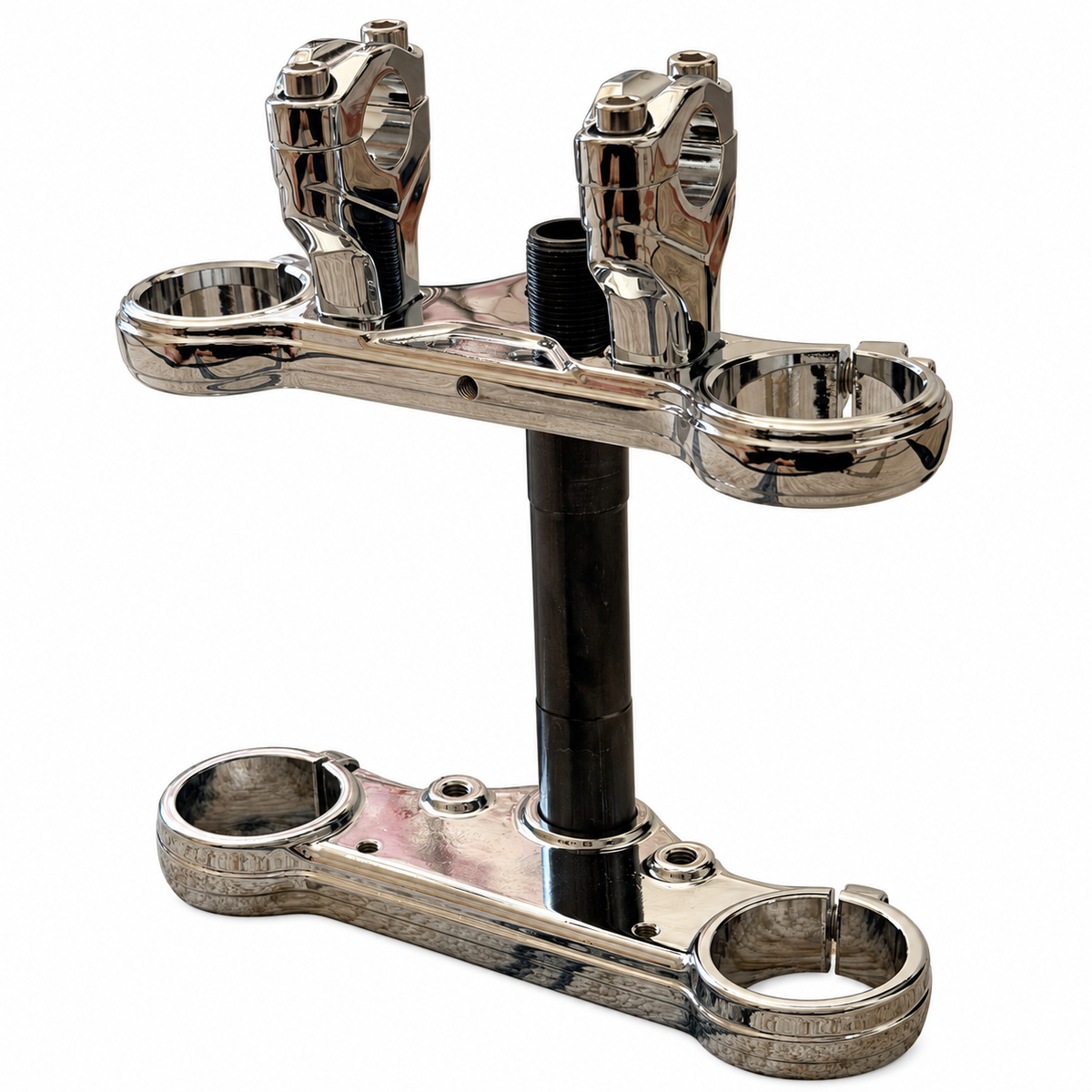Tuttio mirror chrome triple clamp set with risers