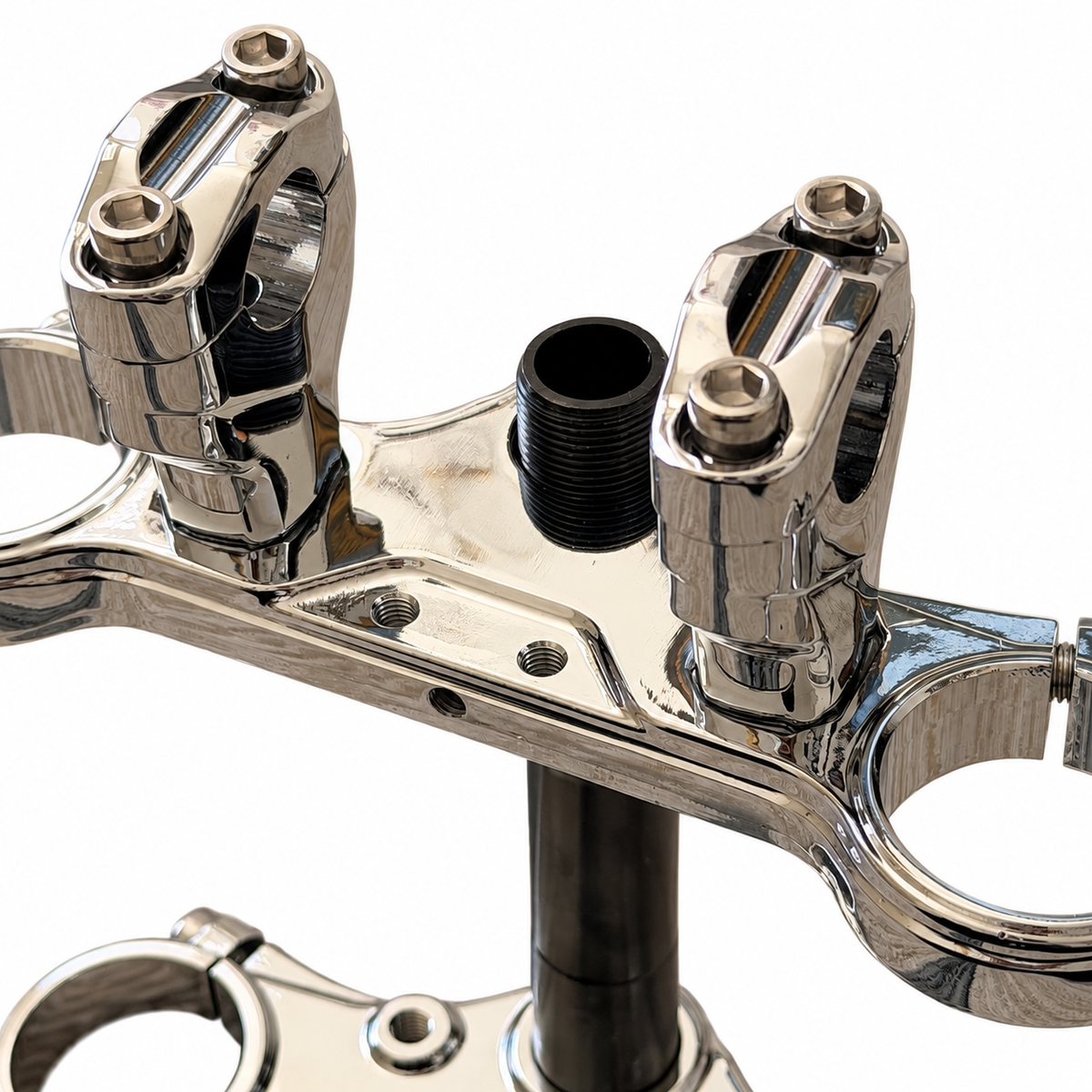 Tuttio mirror chrome triple clamp set with risers – view 3