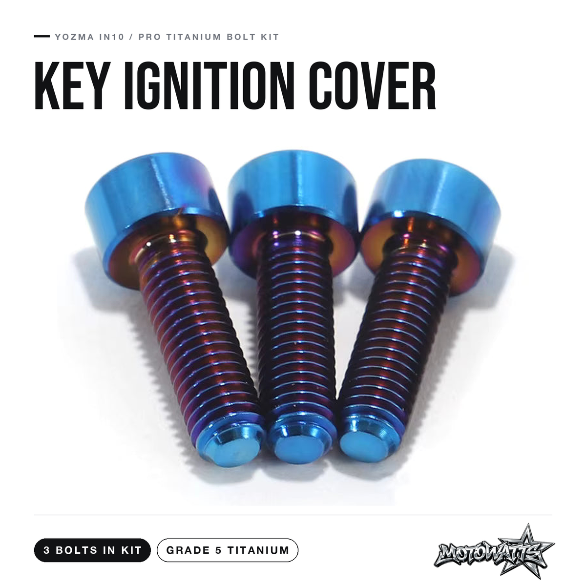 Yozma In10/Pro titanium bolt kit - key ignition cover bolts (3 in kit)
